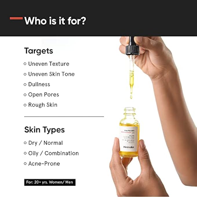 MINIMALIST AHA 25% + PHA 5% + BHA 2% PEELING SOLUTION FOR GLOWING SKIN, SMOOTH TEXTURE & PORE CLEANSING | WEEKEND FACIAL EXFOLIANT OR PEEL | 30ML - Image 2
